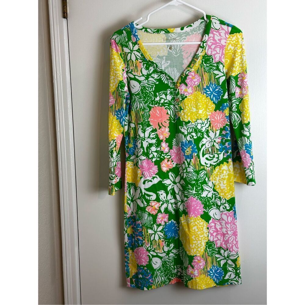 Lilly Pulitzer cream/yellow/pink Size S Aline dress